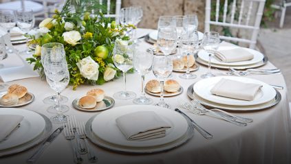 Table set for formal dining