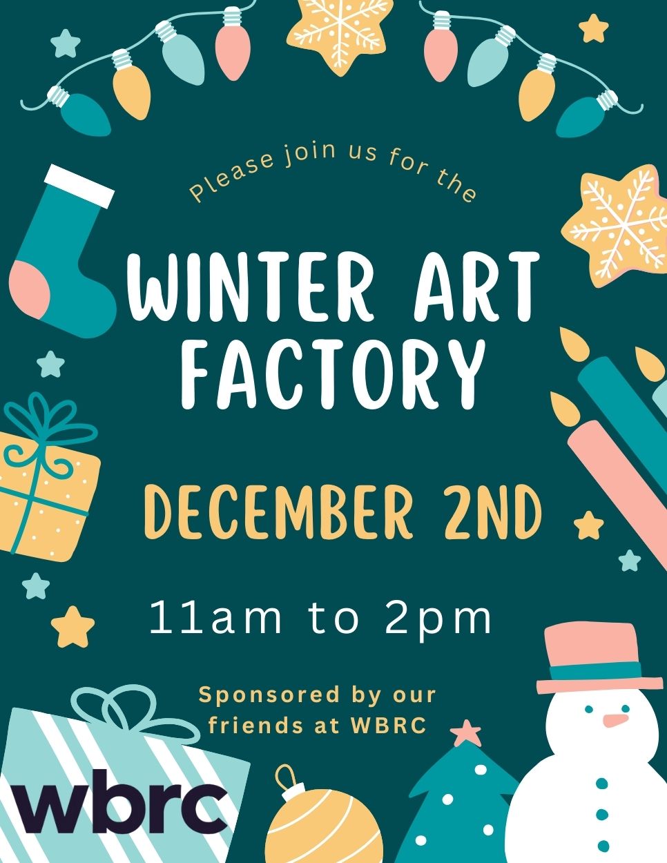 Winter Art Factory, December 2nd, 11am-2pm