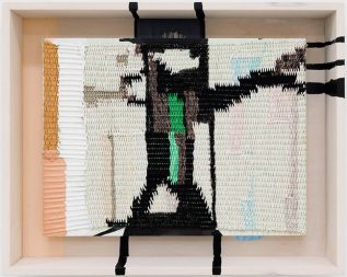 Moira Holohan painting with woven elements