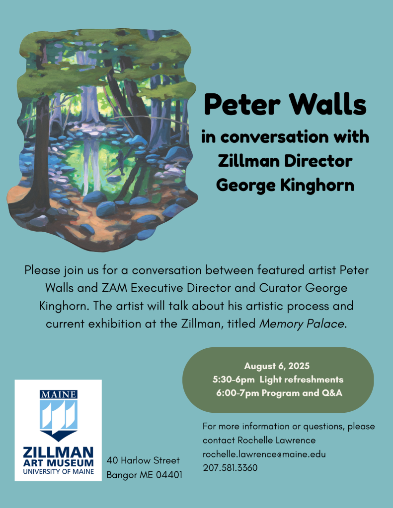 Flyer for Peter Walls artist talk on August 6, 2025